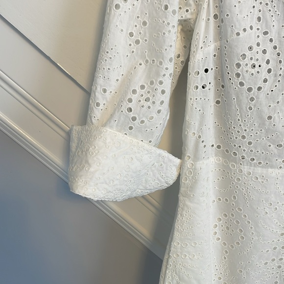 BURBERRY London Daniela Eyelet White Collarless Women’s Shirtdress Size US 6 New - Picture 10 of 17